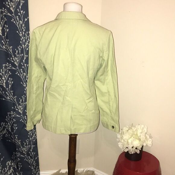 Eileen Fisher Green Snap Front Lightweight Jacket - Picture 3 of 7